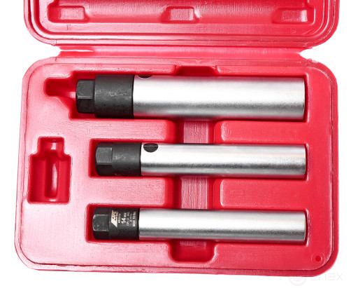 Набор головок свечных 3/8" 14,16,21мм 12-ти гранных с фиксированным усилием 3 предмета в кейсе JTC