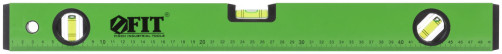 Уровень "Техно", 3 глазка, зеленый корпус, фрезерованная рабочая грань, шкала 500 мм