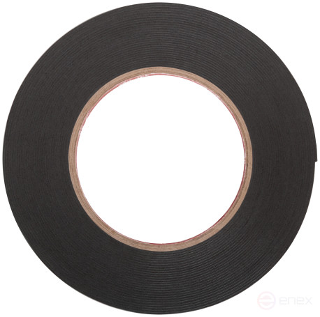 Foam-based adhesive mounting tape, black 15 mm x 10 m