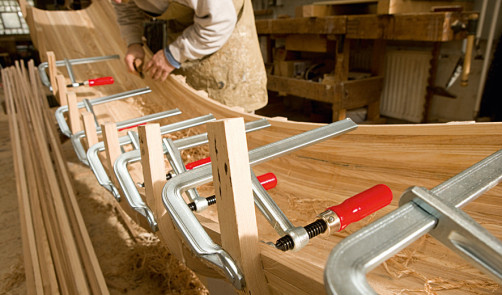 GZ16 Струбцина цельнометаллическая 160/80, усилие: 6 кН, c деревянной рукояткой