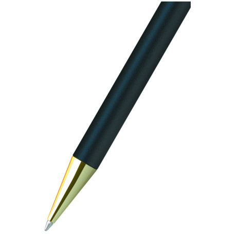 Ручка шариковая Berlingo "Silver Premium" синяя, 0,7 мм,корпус черный/золото, кнопочн., пласт. футляр