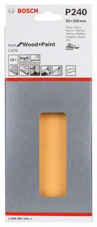 Шлифлист C470, в упаковке 10 шт. 93 x 230 mm, 240