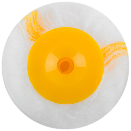 Removable polyacrylic white roller with a yellow stripe "midi", dia. 30/54 mm; pile 12 mm, 100 mm