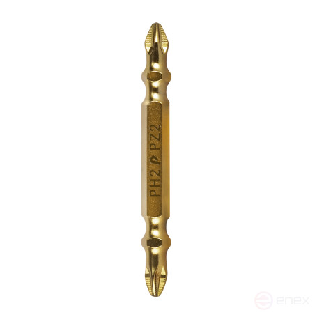 Бита отверточная ПРАКТИКА "Эксперт" двусторонняя PH-2 / PZ-2 х 65мм Tin (1шт), блистер (037-138)