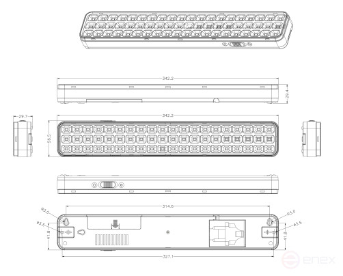 Emergency Lamp LED ERA DBA-106-0-20 Permanent/Non-permanent 60LED 3H IP20