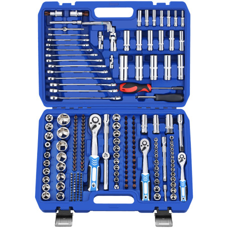 Tool Set 216 Items GOODKING B-10216 1/4" 3/8" 1/2" Ratchet 72 Teeth Car Tool Set