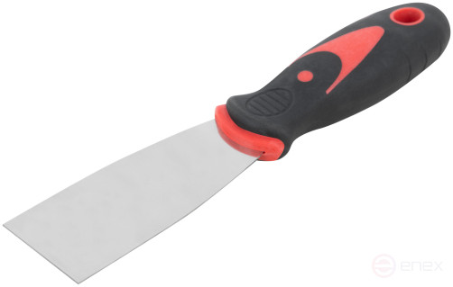 Шпатель, нерж.сталь, прорезиненная ручка 1,5" (40 мм)