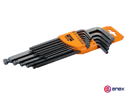 Набор удлиненных шестигранных Г-образных ключей с шаровым наконечником 0,05 - 3/8, 13 шт