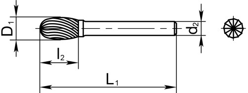 Борфреза твердосплавная E-12,5-20-MD-08-65