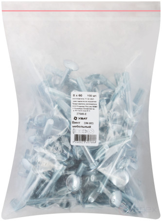 Furniture screw (DIN 603) 8x60 (packing 100 pcs)