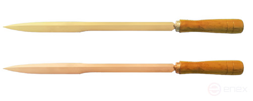 Triangular scraper 20x440 mm wooden handle intrinsically safe 224C-1002 AlCu, HORTZ