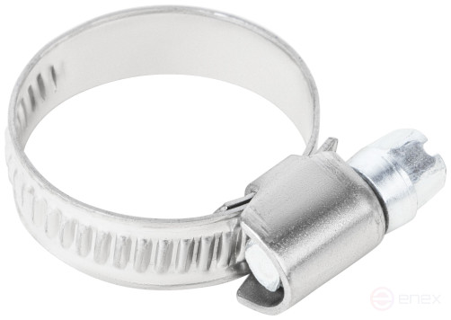 Хомут обжимной накатной, ширина 9 мм, нерж.сталь 16-27 мм