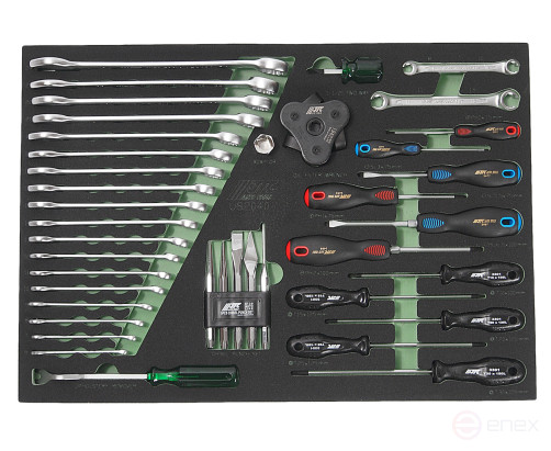 Набор инструментов 40 предметов слесарно-монтажный в ложементе JTC