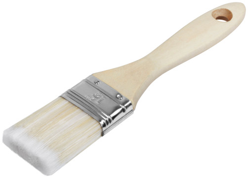 Кисть флейцевая "Аква", искусственная щетина, деревянная ручка 1,5" (38 мм)