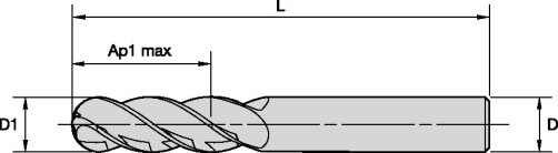 Фреза H1TE4BN1200L030HAM KCPM15