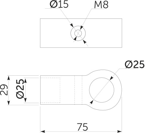 Соединитель 2-х труб d25 (560) простой, вакуум AKS