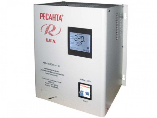 The voltage stabilizer of the LUX series RESANTA ASN-8000N/1-Ts