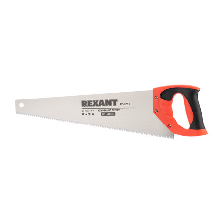 Wood hacksaw REXANT "Prong" 500 mm, 7-8 TPI, red-hot tooth 2D, two-component handle