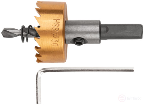 Metal ring crown, HSS steel, titanium coating 30 mm