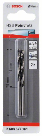Spiral drill bit made of high-speed steel HSS PointTeQ 4.0 mm, 2608577161