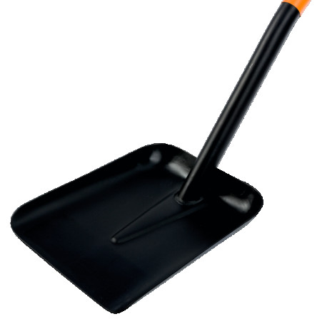 Shovel with straight edge, D-shaped handle
