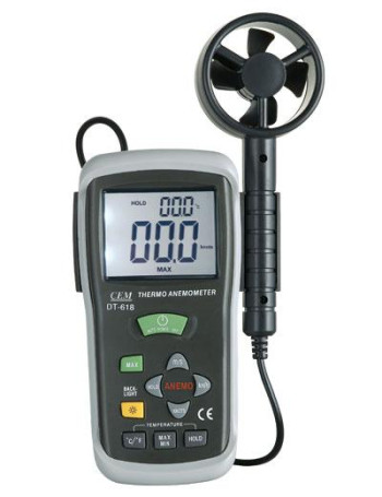 Thermoanemometer DT-618 CEM Air velocity and temperature meter