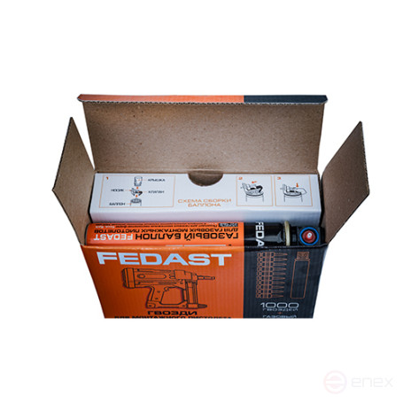 3.0*38 mm reinforced nails for mounting gun complete with 165mm FEDAST gas cylinder