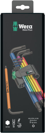 950/9 Hex-Plus Multicolour BlackLaser 1 Набор Г-образных ключей, с шаром, 1.5 - 10 мм, 9 предметов, WE-022089
