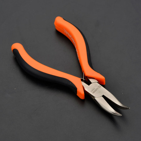 Long pliers for precision work, curved, CRV, 125 mm.// HARDEN