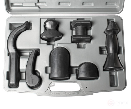 A set of 7-piece rubberized mandrels in a JTC case