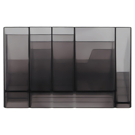 Настольная подставка СТАММ "Каскад", пластиковая, тонированная черная