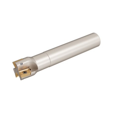 End mill APKT 1604 ISO with cylindrical shank, d-25 mm, Z-2, L-120 mm, with coolant supply