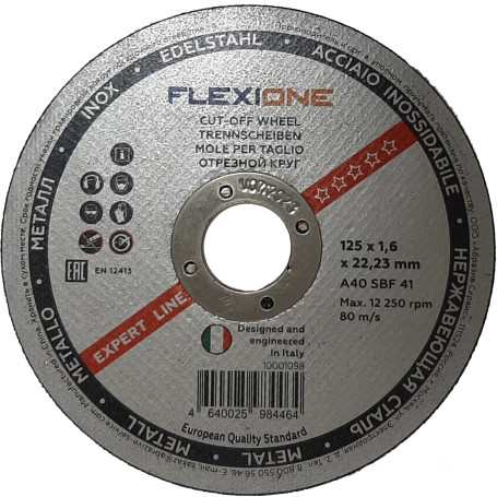 Cutting wheel metal/stainless steel 125x1.6x22.23 A40 SBF 41 Flexione Expert