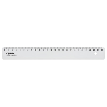 Ruler 25cm STAMM, plastic, transparent, colorless