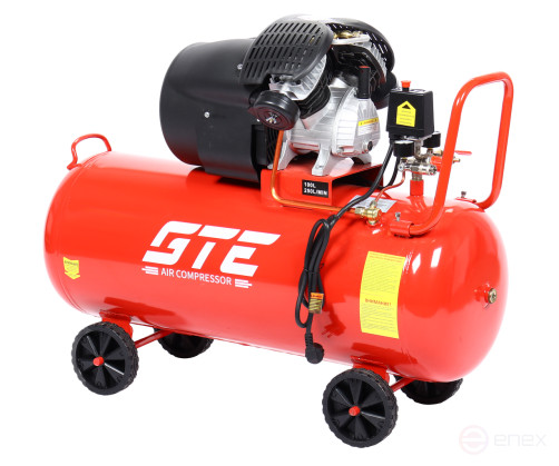 Pneumatic compressor 220V 2.2kW 8atm. 250l/min. receiver-100L serving. with a straight line. priv. The V-image. GTE