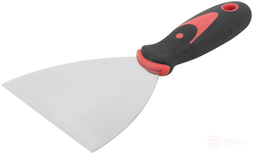 Шпатель, нерж.сталь, прорезиненная ручка 4" (100 мм)