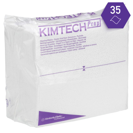 KIMTECH PURE* Протирочные салфетки - Сложенные в 1/4 / Белый (12 Пачек x 35 листов)