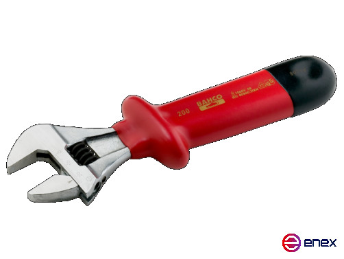 Insulated adjustable wrench, length 205/grip 24 mm