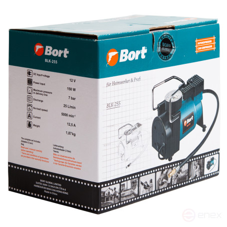 Компрессор автомобильный BORT BLK-255