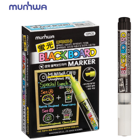 Chalk marker MunHwa "Black Board Marker" white, 3mm, water base