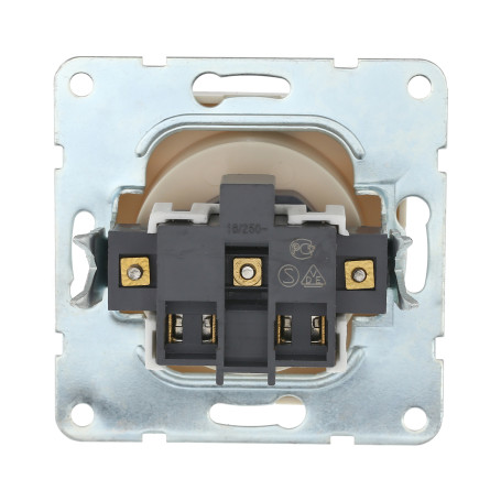 Socket without s/c, with blinds (beige) LK60