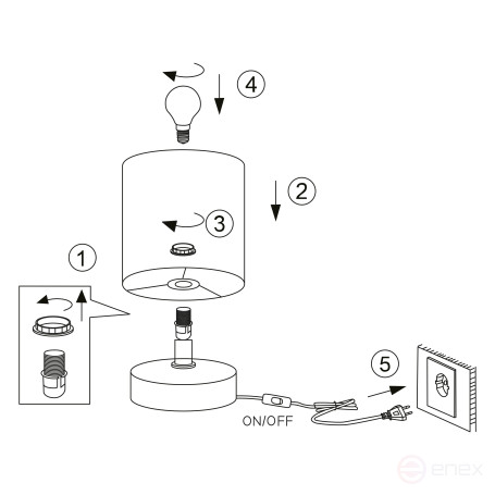 Rivoli Eleanor 7070-501 Table Lamp 1 * E14 40W ceramic beige, white