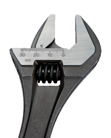 Oxidized adjustable wrench, length 155/grip 20 mm