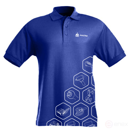Polo with the logo of the brand "MASTAK", size XXXXL, blue/print MASTAK ADT-201807XXXXLP