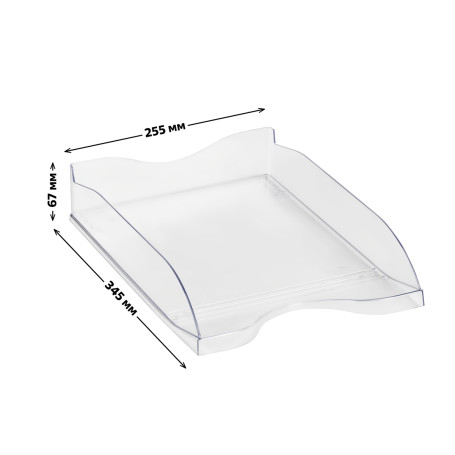 Лоток для бумаг горизонтальный СТАММ "Тропик", прозрачный