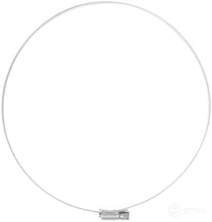 Crimp clamp, 12.7 mm wide, stainless steel.steel 130-203 mm