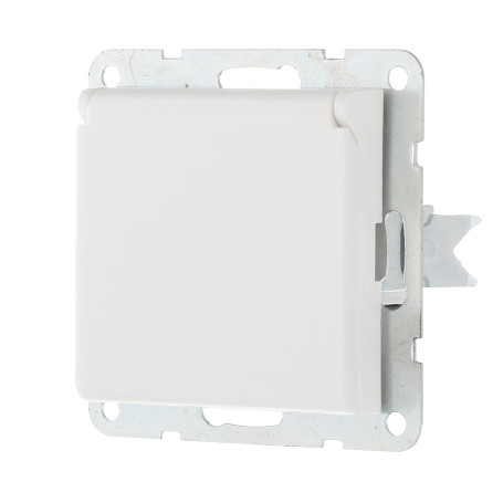 Socket with A/C, blinds and cover (white) LK80