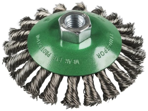 Conical brush with threaded connection, twisted wire BK 600 Z, 115 x 14, 358330