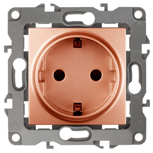 Розетка ЭРА Серия 12 12-2101-14 2P+E Schuko 16A-250В IP20 медь