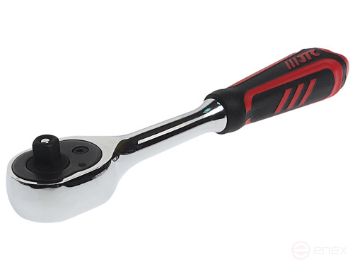 Ключ трещотка 1/4" 72 зуба 150мм с резиновой рукояткой JTC